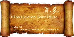 Mihajlovics Gabriella névjegykártya
